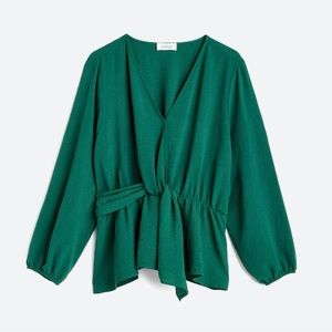 Darlington Front Tie Peplum Blouse